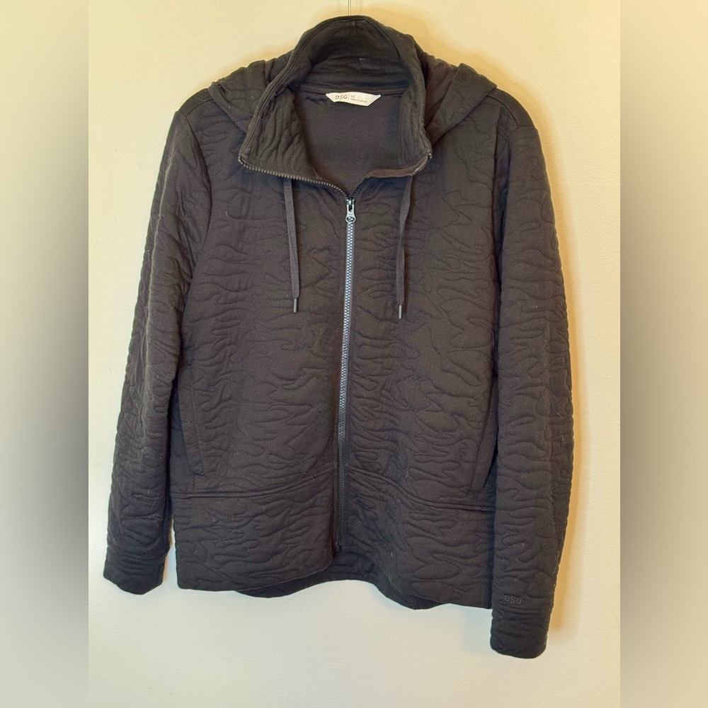 DSG Black Quilted Zip-Up Hoodie